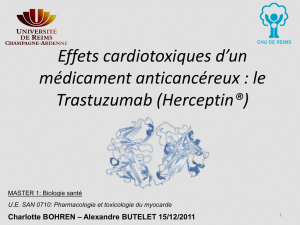 Effets cardiotoxiques d`un médicament anticancéreux : le