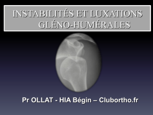 6- Instabilité de l*articulation gléno-humérale
