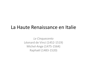 La peinture de la Haute Renaissance en Italie