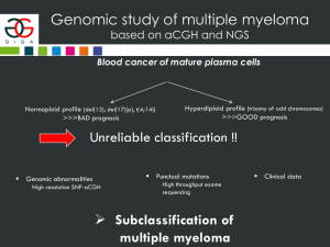 Myélome multiple Approche par CGH et séquençage