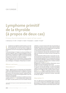 Lymphome primitif de la thyroïde (à propos de deux cas)
