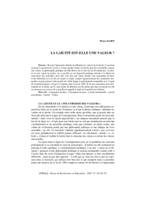 KAHN Pierre "La laïcité est-elle une valeur ?"