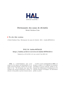 Dictionnaire des noms de divinités - HAL