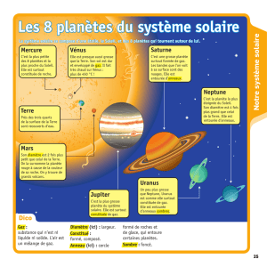 Les 8 planètes du système solaire