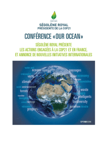 Conférence "Our ocean" - Ministère de l`Environnement, de l`Énergie