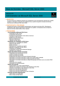 Base de Données - Microsoft SQL Server 2000 Administration de