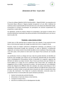 Déclaration de Paris – 8 juin 2015