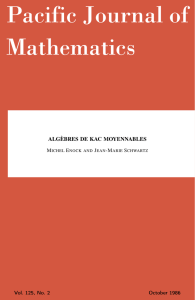Algèbres de Kac moyennables - Mathematical Sciences Publishers