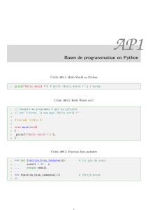 Bases de programmation en Python