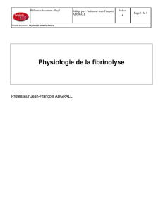 Physiologie de la fibrinolyse