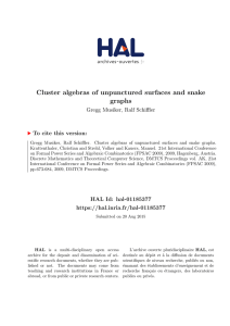 Cluster algebras of unpunctured surfaces and snake - HAL