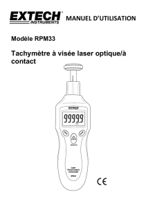 MANUEL D`UTILISATION Tachymètre à visée laser optique
