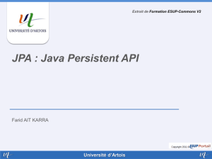 JPA : Java Persistent API