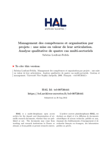Management des compétences et organisation par projets - Hal-SHS