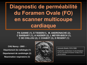 Diagnostic de perméabilité du Foramen Ovale (FO) en scanner