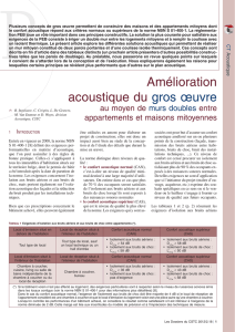 Amélioration acoustique du gros œuvre au moyen de murs doubles