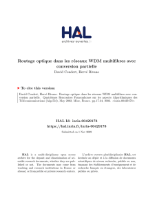 Routage optique dans les réseaux WDM multifibres avec - HAL