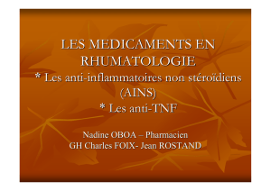 LES MEDICAMENTS EN RHUMATOLOGIE - IFSI Charles-Foix