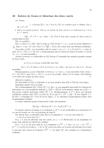 20 Entiers de Gauss et théorème des deux carrés - Agreg