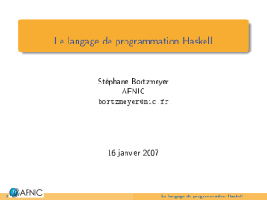 Le langage de programmation Haskell
