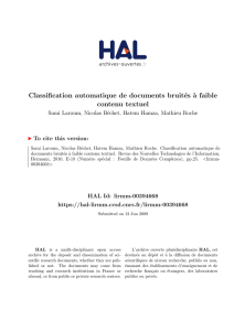Classification automatique de documents bruités à faible - HAL