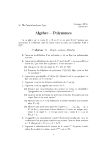 Algèbre Polynômes