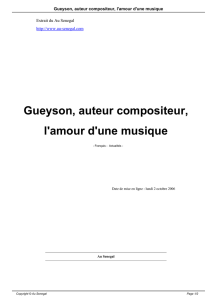 Gueyson, auteur compositeur, l`amour d`une musique