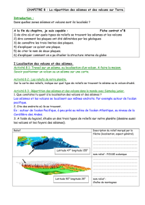 CHAPITRE 8 : La répartition des séismes et des volcans sur Terre