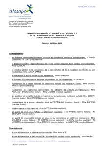 Commission chargée du contrôle de la publicité et de la diffusion de