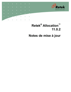 Retek Allocation 11.0.2 Notes de mise à jour