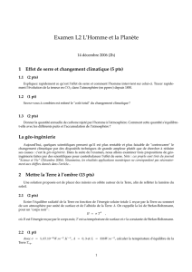 Examen L2 L`Homme et la Planète