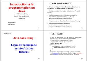 Introduction à la programmation en Java Java sans Bluej