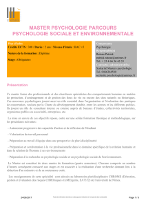 master psychologie parcours psychologie sociale et environnementale