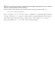 VII Soit (Pn) une suite de polynômes à coefficients réels