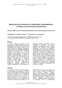 modelisation physique de la dispersion atmospherique a l`echelle d