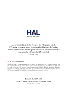 La présentation de la France, de l`Espagne et de l`Empire - Hal-SHS