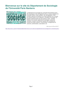Département de sociologie - La Sociologie à Paris Nanterre