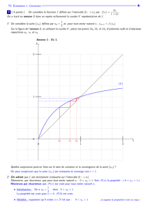 TS. Évaluation 1 -Correction 1 ( 4 points ) On considère la fonction f