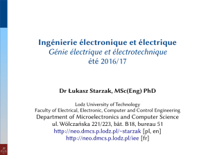 Ingénierie électronique et électrique Génie électrique et
