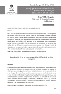 La conjugaison des verbes dans les grammaires du français des