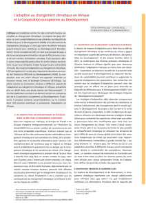 L`adaption au changement climatique en Afrique
