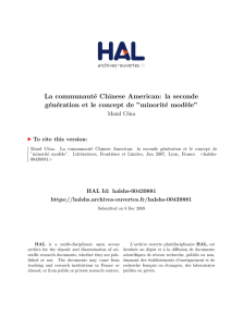 La communauté Chinese American - Hal-SHS