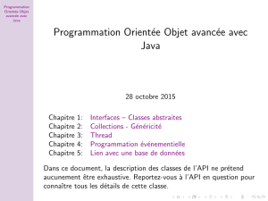 Programmation Orientée Objet avancée avec Java