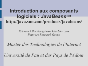 Introduction aux composants logiciels : JavaBeans™ Master des