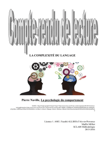 LA COMPLEXITÉ DU LANGAGE Pierre Naville, La psychologie du