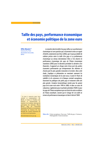 Taille des pays, performance économique et économie