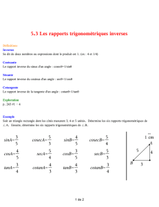 5.3 Les rapports trigonométriques inverses