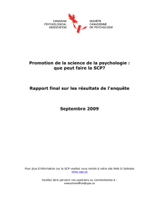 Promotion de la science de la psychologie : que peut faire la SCP