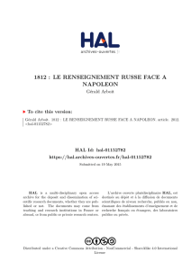 1812 : le renseignement russe face a napoleon - HAL