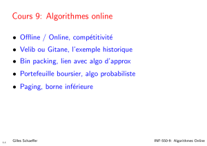 Cours 9: Algorithmes online
